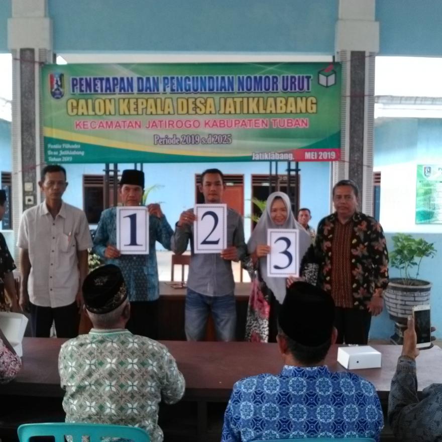 Pengundian nomor urut dan penetapan calon kepala desa jatiklabang periode 2019 / 2025